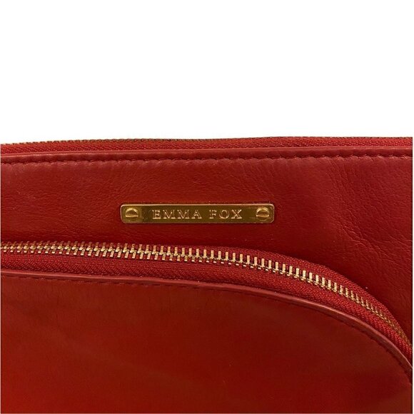 Emma Fox Women's Crossbody Bag Purse Red Leather Convertible Wristlet Adjustable - Picture 9 of 9
